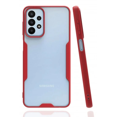 Mey İthalat®  Samsung Galaxy A23 4G Kılıf Platin Silikon - Kırmızı