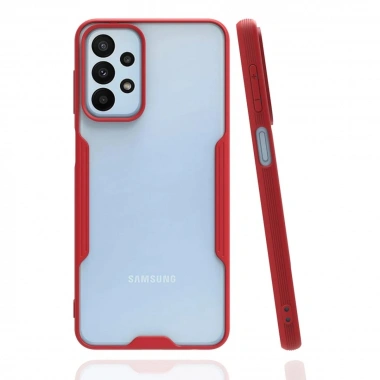 Mey İthalat®  Samsung Galaxy A23 4G Kılıf Platin Silikon - Kırmızı