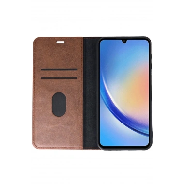 Mey İthalat®  Samsung Galaxy A24 4G Kılıf Trend S Plus Kapaklı Kılıf - Taba
