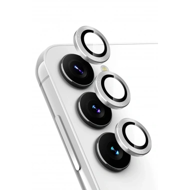 Mey İthalat® Samsung Galaxy A24 4G Valdez Metal Kamera Lens - Gümüş
