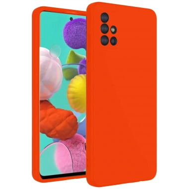 Mey İthalat®  Samsung Galaxy A31 Kılıf Nano içi Kadife Silikon - Turuncu
