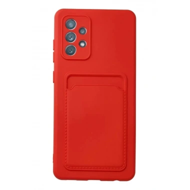 Mey İthalat®  Samsung Galaxy A32 Kılıf Kelvin Kartvizitli Silikon - Kırmızı