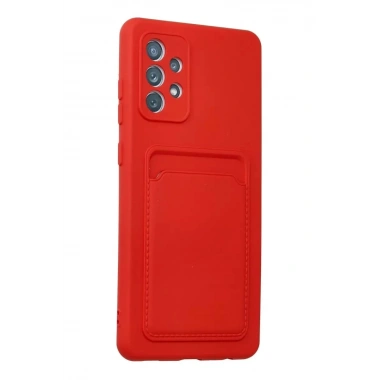 Mey İthalat®  Samsung Galaxy A32 Kılıf Kelvin Kartvizitli Silikon - Kırmızı
