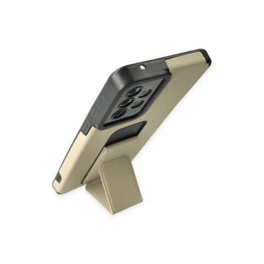 Mey İthalat® Samsung Galaxy A33 5G Kılıf Mega Standlı Silikon - Gold