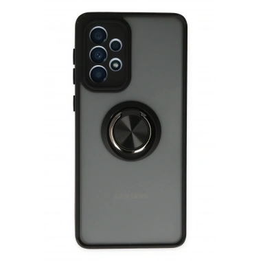 Mey İthalat®  Samsung Galaxy A33 5G Kılıf Montreal Yüzüklü Silikon Kapak - Siyah