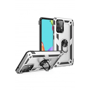 Mey İthalat® Samsung Galaxy A33 5G Kılıf Sofya Yüzüklü Silikon Kapak - Gümüş