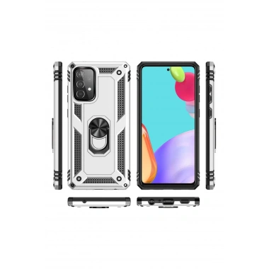 Mey İthalat® Samsung Galaxy A33 5G Kılıf Sofya Yüzüklü Silikon Kapak - Gümüş