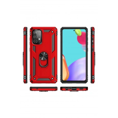Mey İthalat®  Samsung Galaxy A33 5G Kılıf Sofya Yüzüklü Silikon Kapak - Kırmızı