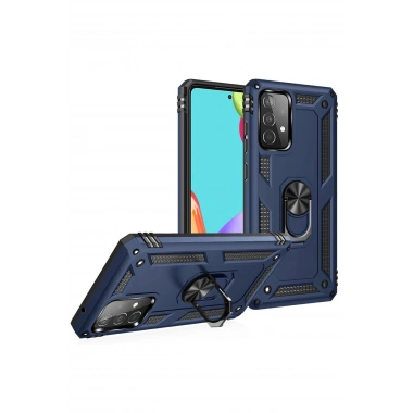 Mey İthalat® Samsung Galaxy A33 5G Kılıf Sofya Yüzüklü Silikon Kapak - Lacivert
