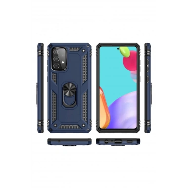 Mey İthalat® Samsung Galaxy A33 5G Kılıf Sofya Yüzüklü Silikon Kapak - Lacivert