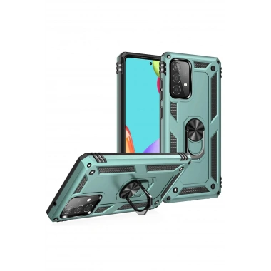 Mey İthalat®  Samsung Galaxy A33 5G Kılıf Sofya Yüzüklü Silikon Kapak - Yeşil