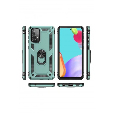 Mey İthalat®  Samsung Galaxy A33 5G Kılıf Sofya Yüzüklü Silikon Kapak - Yeşil
