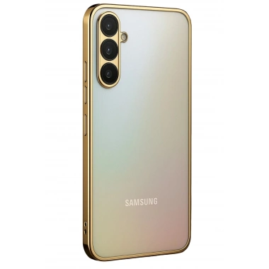 Mey İthalat®  Samsung Galaxy A34 5G Kılıf  Lensli Silikon - Gold