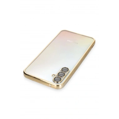 Mey İthalat®  Samsung Galaxy A34 5G Kılıf  Lensli Silikon - Gold