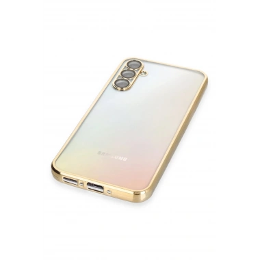 Mey İthalat®  Samsung Galaxy A34 5G Kılıf  Lensli Silikon - Gold