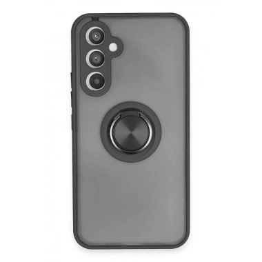Mey İthalat®  Samsung Galaxy A34 5G Kılıf Montreal Yüzüklü Silikon Kapak - Siyah