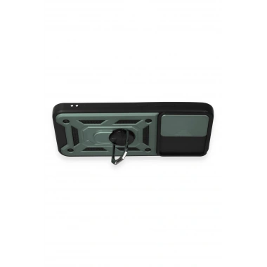 Mey İthalat®  Samsung Galaxy A34 5G Kılıf Pars Lens Yüzüklü Silikon - Yeşil