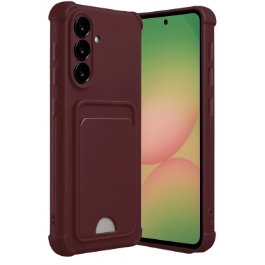 Mey İthalat®  Samsung Galaxy A36 Kılıf Kelvin Kartvizitli Silikon - Bordo