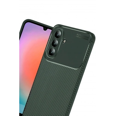 Mey İthalat®  Samsung Galaxy A37 5G Auto Focus Karbon Kapak - Koyu Yeşil