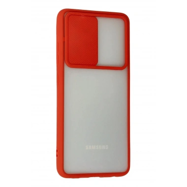 Mey İthalat® Samsung Galaxy A52 Kılıf Palm Buzlu Kamera Sürgülü Silikon - Kırmızı