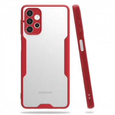 Mey İthalat®  Samsung Galaxy A52 Kılıf Platin Silikon - Kırmızı