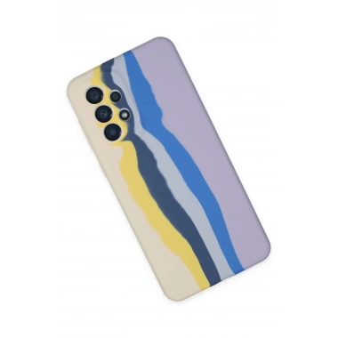 Mey İthalat® Samsung Galaxy A53 5G Kılıf Ebruli Lansman Silikon - Sarı-Lila