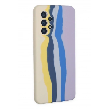 Mey İthalat® Samsung Galaxy A53 5G Kılıf Ebruli Lansman Silikon - Sarı-Lila