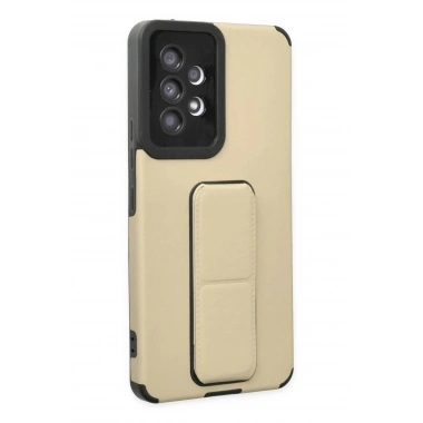 Mey İthalat® Samsung Galaxy A53 5G Kılıf Mega Standlı Silikon - Gold