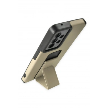 Mey İthalat® Samsung Galaxy A53 5G Kılıf Mega Standlı Silikon - Gold