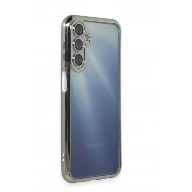 Mey İthalat®  Samsung Galaxy A55 5G Kılıf  Lensli Silikon - Gümüş