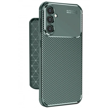 Mey İthalat®  Samsung Galaxy A56 Kılıf Auto Focus Karbon Kapak - Koyu Yeşil