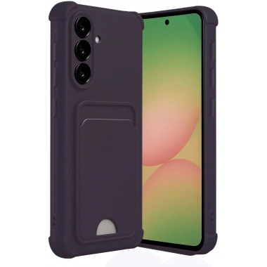 Mey İthalat®  Samsung Galaxy A56 Kılıf Kelvin Kartvizitli Silikon - Derin Mor