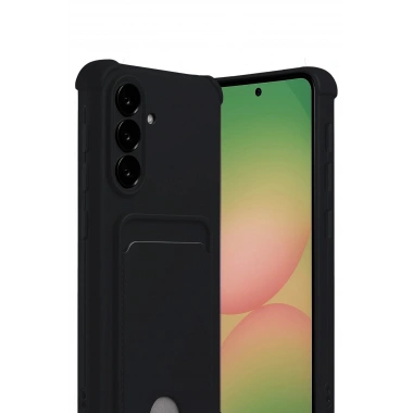 Mey İthalat®  Samsung Galaxy A56 Kılıf Kelvin Kartvizitli Silikon - Siyah