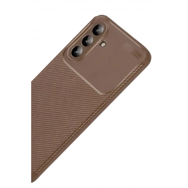 Mey İthalat®  Samsung Galaxy A57 5G Auto Focus Karbon Kapak - Kahverengi
