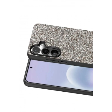 Mey İthalat® Samsung Galaxy A57 5G Bright Simli Kapak - Gümüş