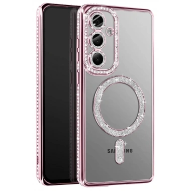 Mey İthalat®  Samsung Galaxy A57 5G Joke Simli Magneticsafe Kılıf - Pembe