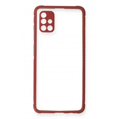 Mey İthalat® Samsung Galaxy A71 Kılıf Miami Şeffaf Silikon - Fuşya