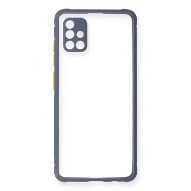 Mey İthalat® Samsung Galaxy A71 Kılıf Miami Şeffaf Silikon - Gri