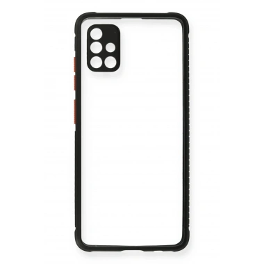 Mey İthalat®  Samsung Galaxy A71 Kılıf Miami Şeffaf Silikon - Siyah