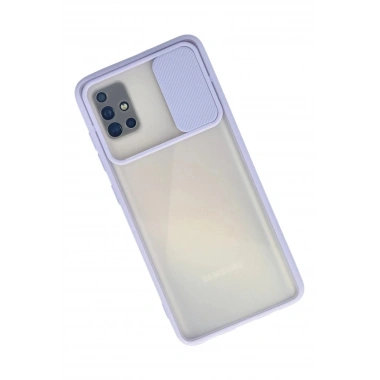 Mey İthalat® Samsung Galaxy A71 Kılıf Palm Buzlu Kamera Sürgülü Silikon - Lila