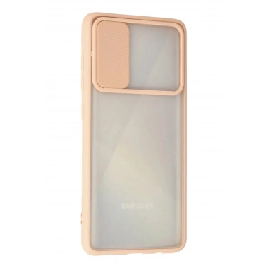 Mey İthalat® Samsung Galaxy A71 Kılıf Palm Buzlu Kamera Sürgülü Silikon - Pembe