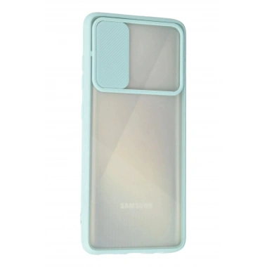 Mey İthalat® Samsung Galaxy A71 Kılıf Palm Buzlu Kamera Sürgülü Silikon - Turkuaz
