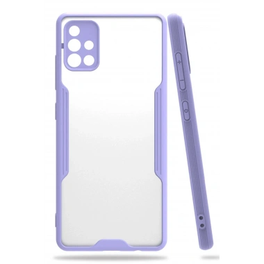 Mey İthalat®  Samsung Galaxy A71 Kılıf Platin Silikon - Lila