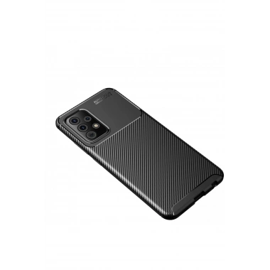 Mey İthalat®  Samsung Galaxy A72 Kılıf Auto Focus Karbon Kapak - Siyah