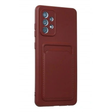 Mey İthalat®  Samsung Galaxy A72 Kılıf Kelvin Kartvizitli Silikon - Bordo