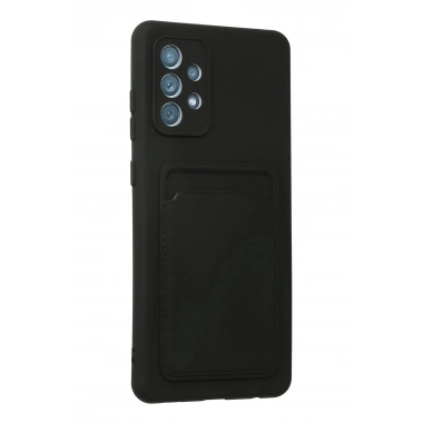 Mey İthalat®  Samsung Galaxy A72 Kılıf Kelvin Kartvizitli Silikon - Siyah
