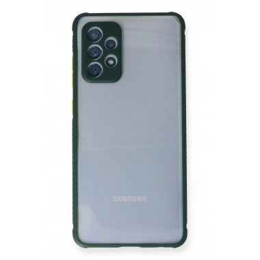Mey İthalat® Samsung Galaxy A72 Kılıf Miami Şeffaf Silikon - Koyu Yeşil