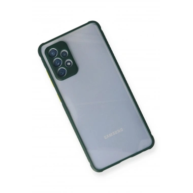 Mey İthalat® Samsung Galaxy A72 Kılıf Miami Şeffaf Silikon - Koyu Yeşil