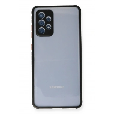 Mey İthalat® Samsung Galaxy A72 Kılıf Miami Şeffaf Silikon - Siyah