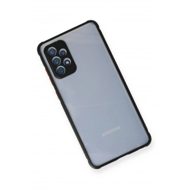 Mey İthalat® Samsung Galaxy A72 Kılıf Miami Şeffaf Silikon - Siyah